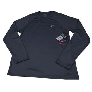 Speedo Men's Long Sleeve UPF 50 Rash Guard Swim Shirt Navy Blue